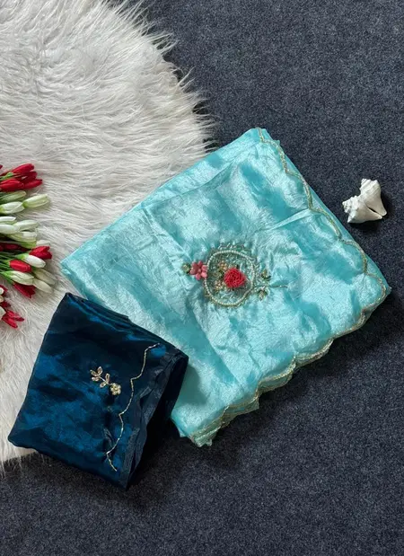 Tew Fandy Satin With Khatali Handwork Saree Collections